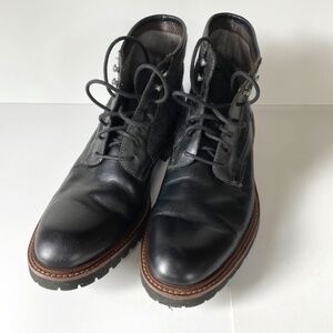 JOHNSTON & MURPHY Men’s Black Lug Sole Lace-Up Leather/Suede Boots